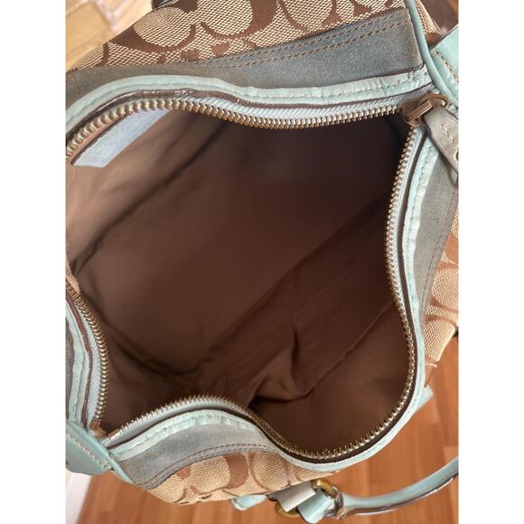 COACH 7064 brown and blue Boston satchel bag - Picture 7 of 14